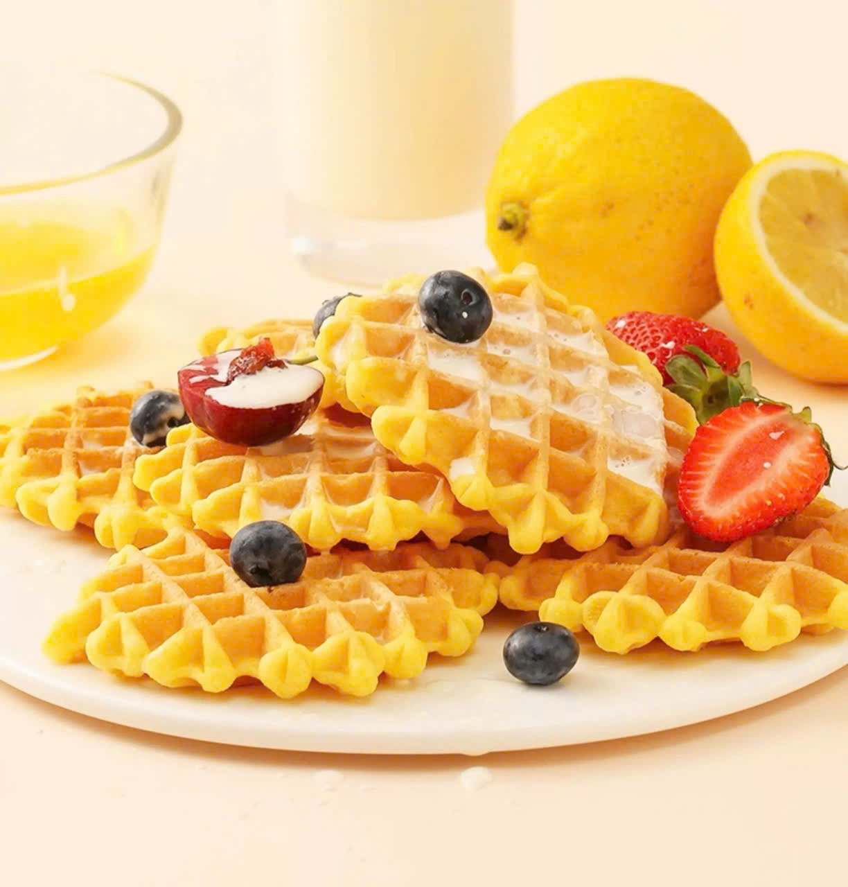 Bánh bông lan hình Waffle nguyên vị